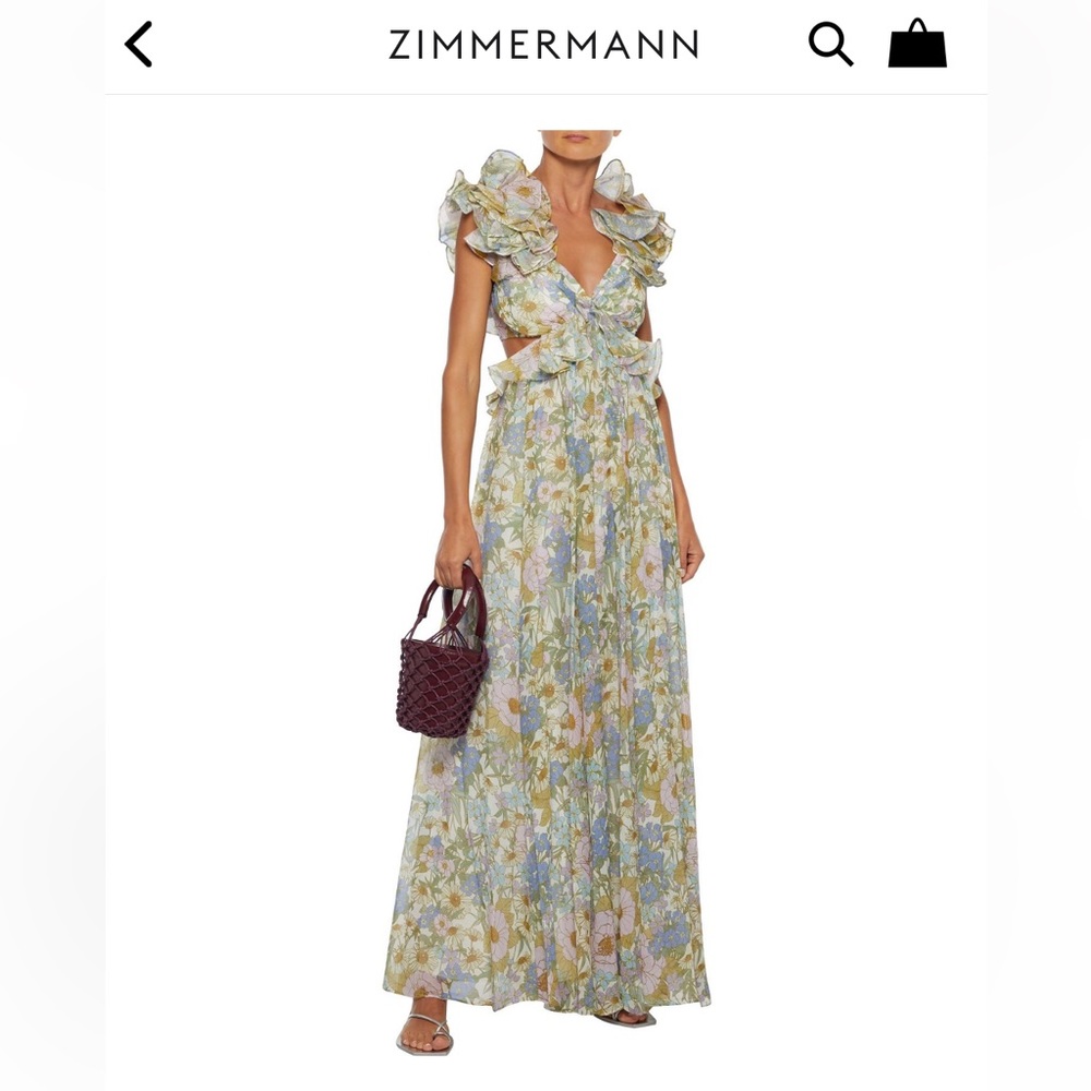 Zimmermann super eight  cutout floral dress size US 6 designer tag size 2